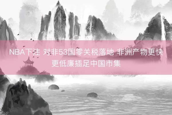 NBA下注 对非53国零关税落地 非洲产物更快更低廉插足中国市集