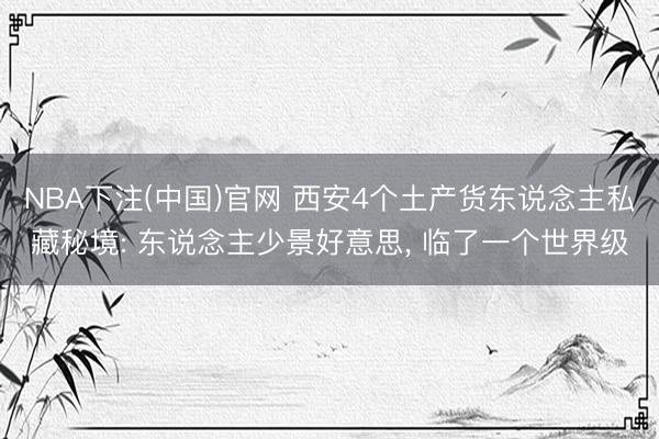 NBA下注(中国)官网 西安4个土产货东说念主私藏秘境: 东说念主少景好意思， 临了一个世界级