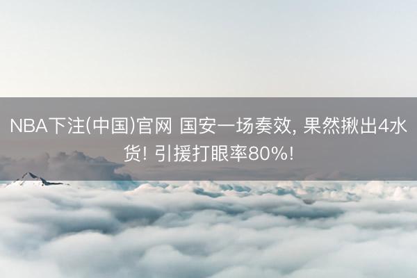 NBA下注(中国)官网 国安一场奏效， 果然揪出4水货! 引援打眼率80%!