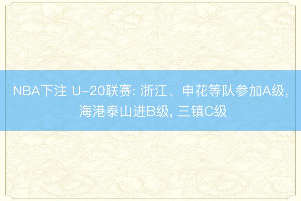 NBA下注 U-20联赛: 浙江、申花等队参加A级， 海港泰山进B级， 三镇C级