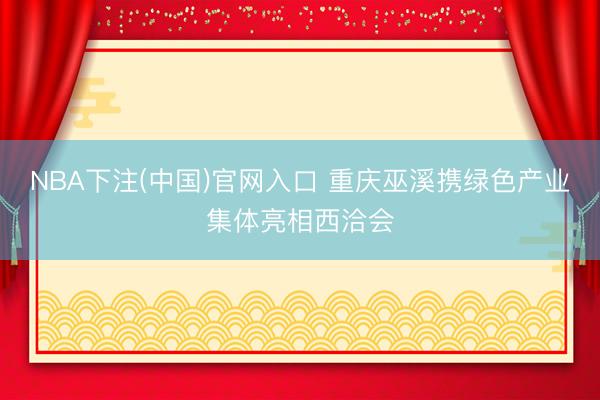 NBA下注(中国)官网入口 重庆巫溪携绿色产业集体亮相西洽会