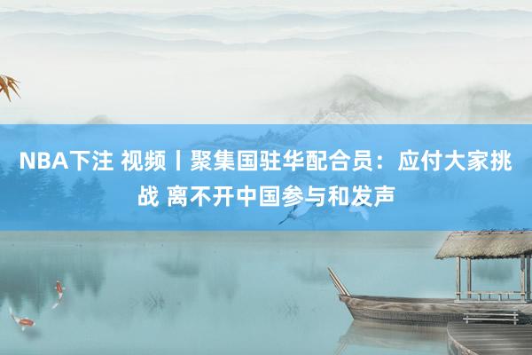 NBA下注 视频丨聚集国驻华配合员：应付大家挑战 离不开中国参与和发声